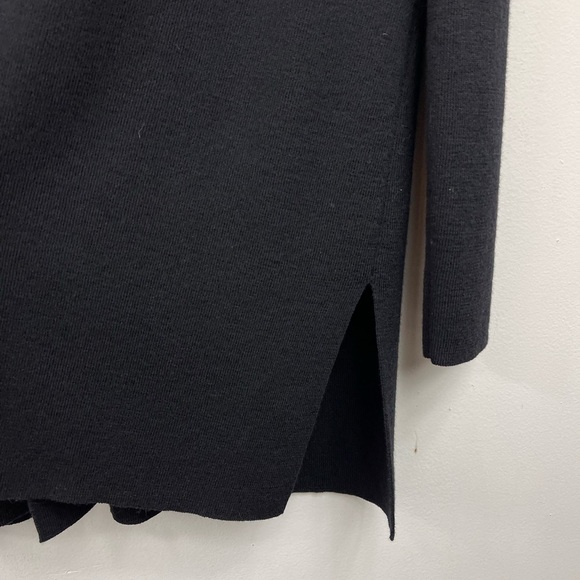 Eileen Fisher Size PS Small 100% Wool Knit Open Front Cardigan Sweater Black - Picture 6 of 6